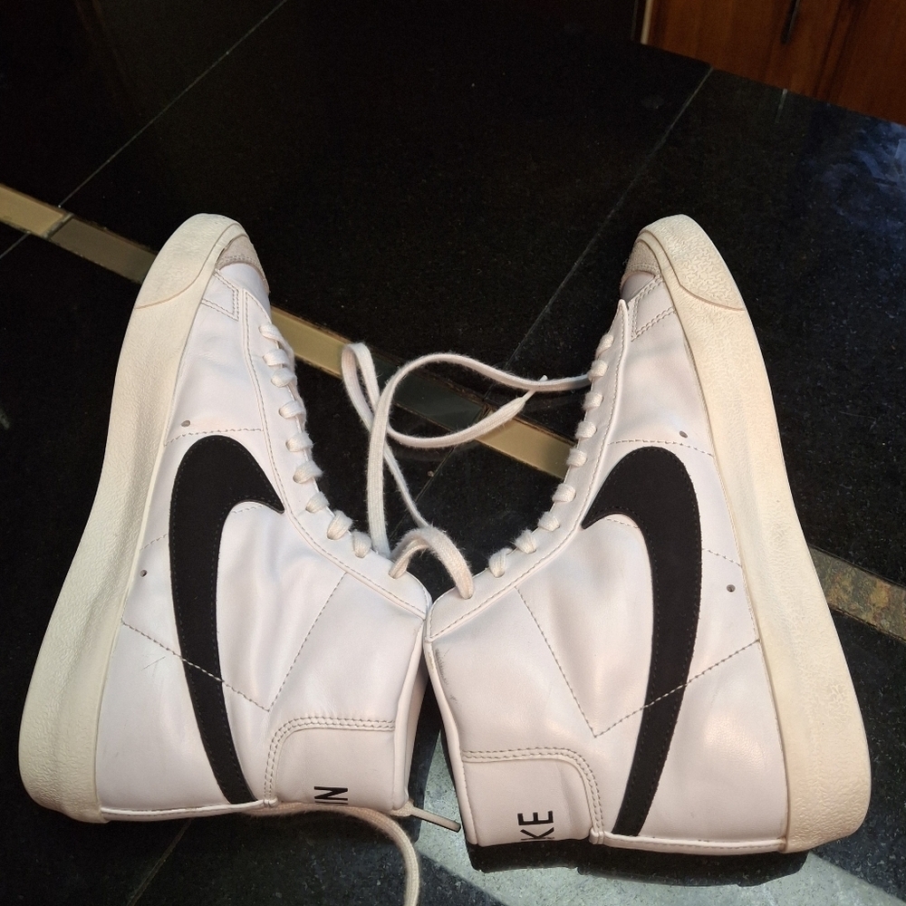 Nike Blazer Mid '77 High-Top Leather Suede White Lace Up Sneakers Women Size 8.5 - Picture 6 of 16